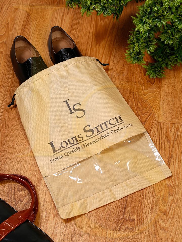 LOUIS STITCH Non-Woven Shoe Bag Travel Accessories Shoes Storage Cover  Waterproof String Bag's Organizer Combo for Men Women Unisex (Pack  of16)(Beige