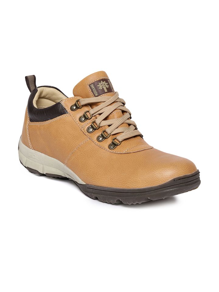 Buy Woodland Men Brown Solid Leather 