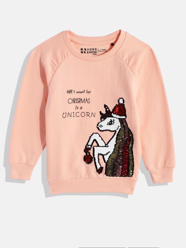 Girls flip top sequin sweatshirt