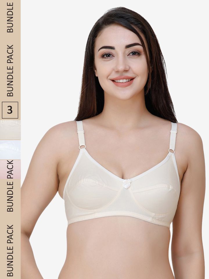Buy College Girl Pack Of 3 Non Padded All Day Support Full Coverage Pure  Cotton Everyday Bra - Bra for Women 22836592
