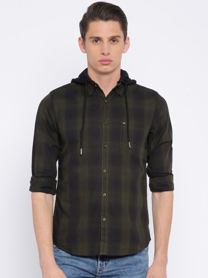 lee cooper slim fit check shirt mens
