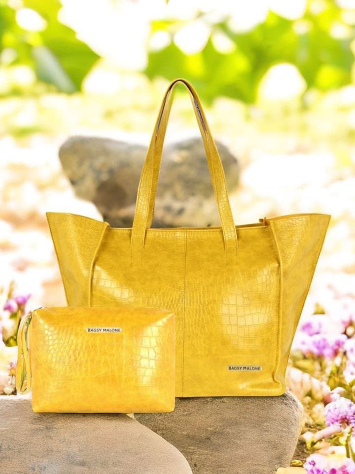Mustard yellow tote top