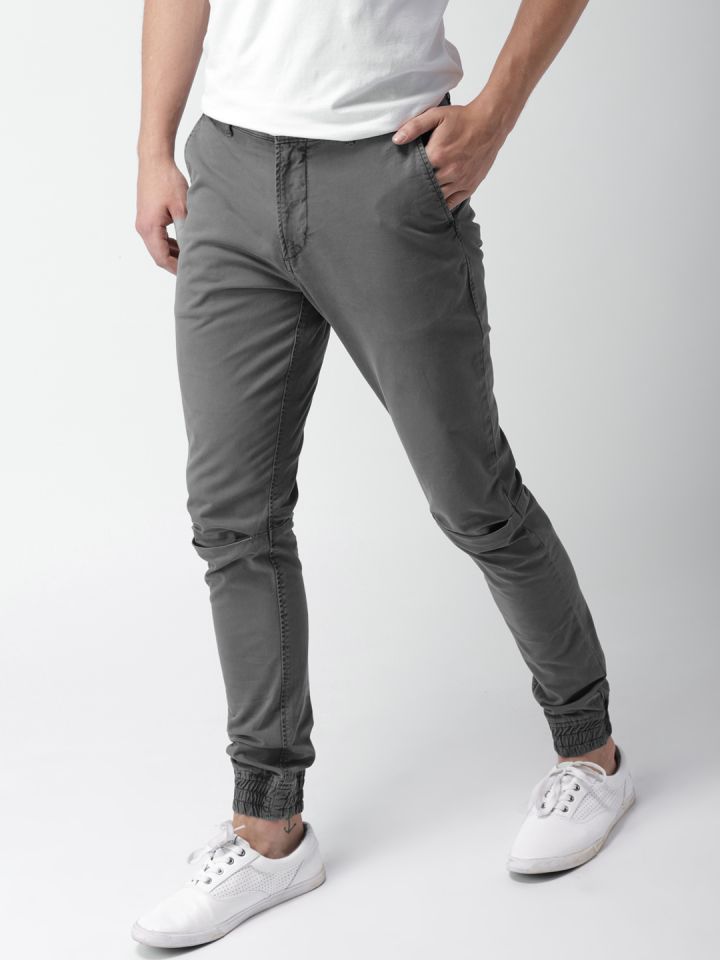 Buy Mast Harbour Men Grey Slim Fit Solid Sustainable Joggers