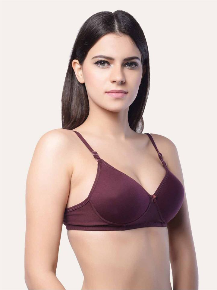 Cotton Rich T shirt Bra With Cross-Over Moulded Cups In Black