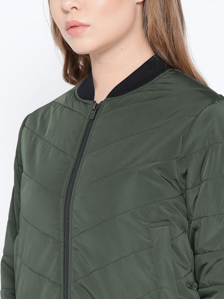Solid Bomber Jacket - Jackets for Women 