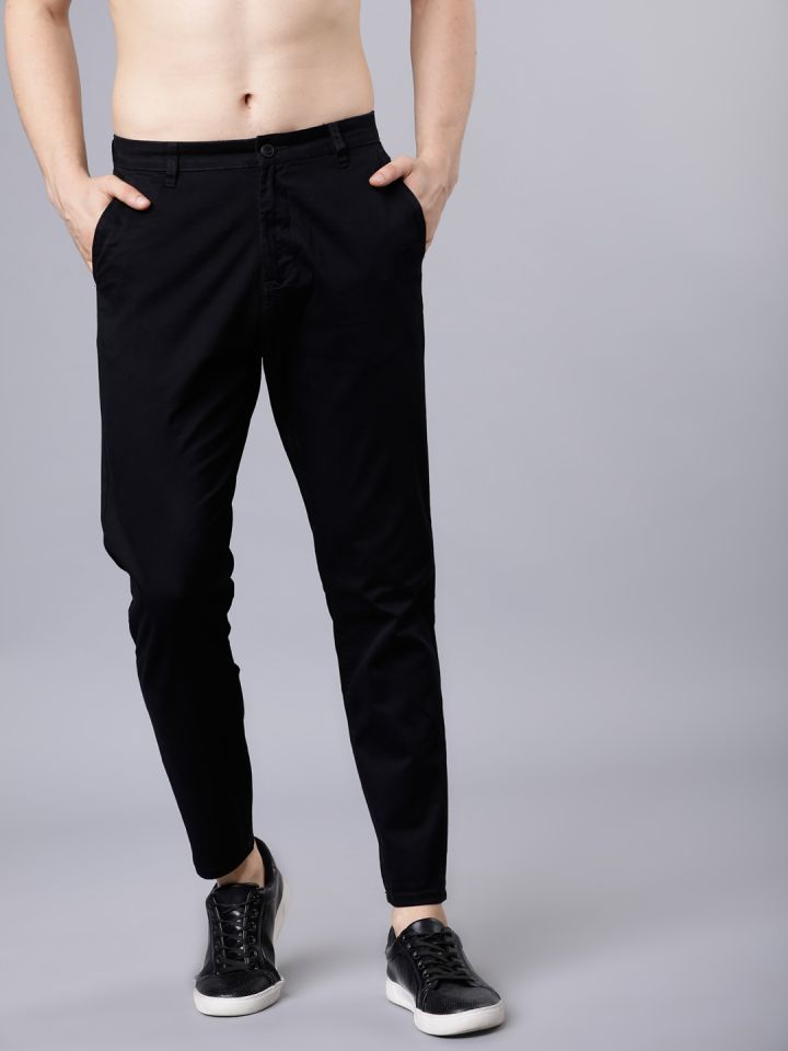 Buy HIGHLANDER Men Black Tapered Fit