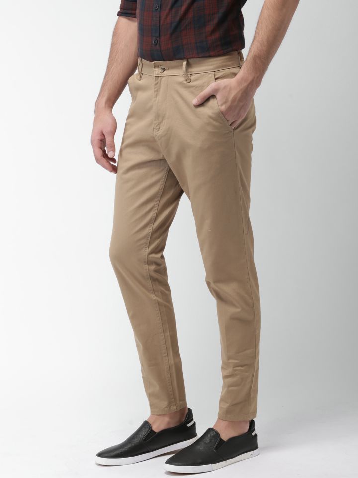 Buy HIGHLANDER Men Khaki Tapered Fit Chinos - Trousers for Men