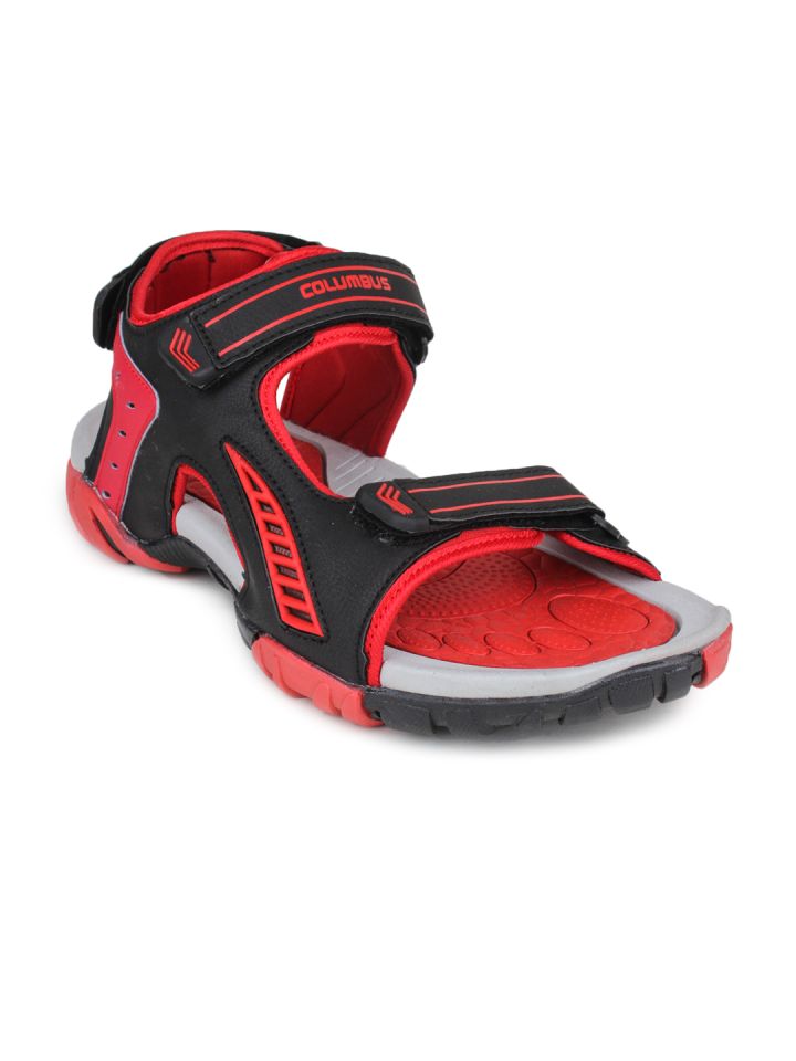 Columbus Men Black Sports Sandals
