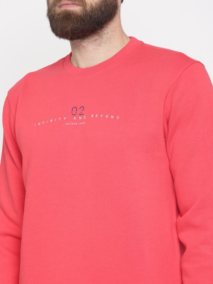 Octave Men Red Printed Sweatshirt