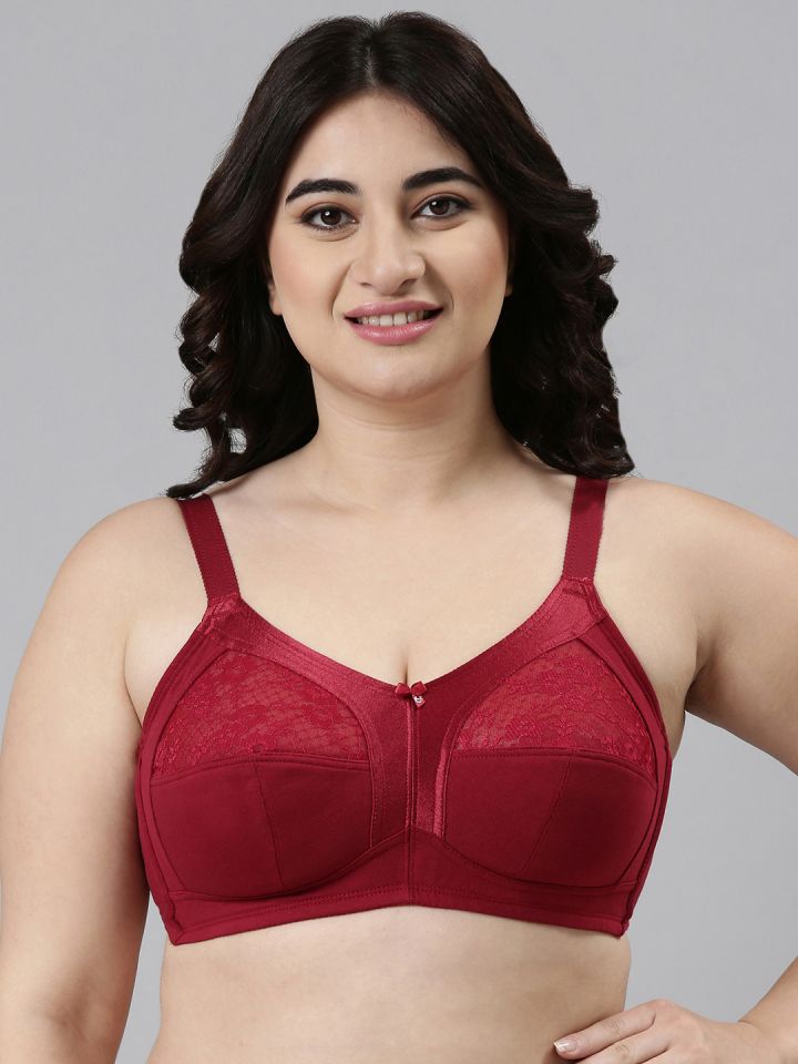 Buy SOFT SILHOUETTES NON PADDED NON WIRED MAROON BRA for Women