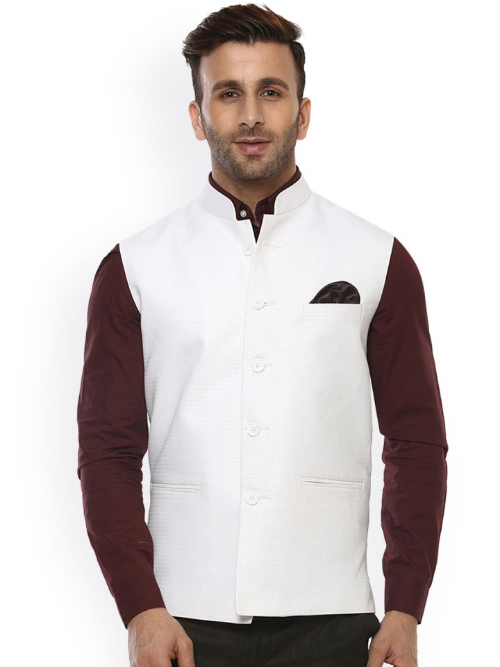 White nehru top suit