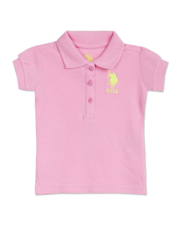 Girls pink polo shirt new arrivals