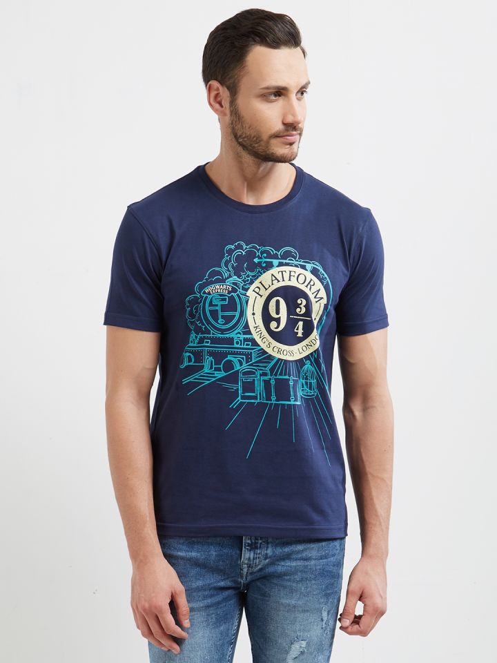 Raffinere Gentage sig Nægte Buy The Souled Store Unisex Blue Harry Potter: Platform 9 3/4 Print Round  Neck T Shirt - Tshirts for Unisex 2298422 | Myntra