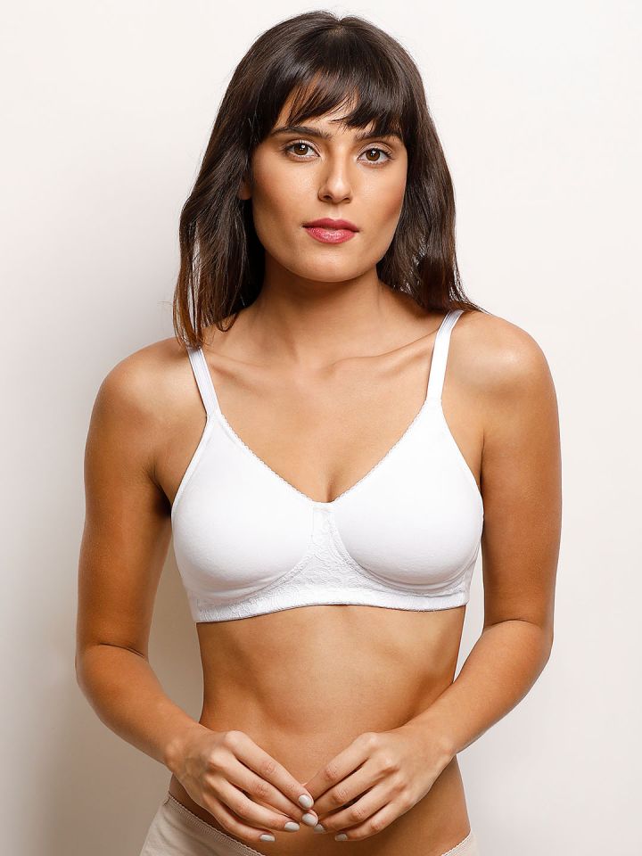 Buy Zivame White Lace Non Wired Non Padded Everyday Bra - Bra for