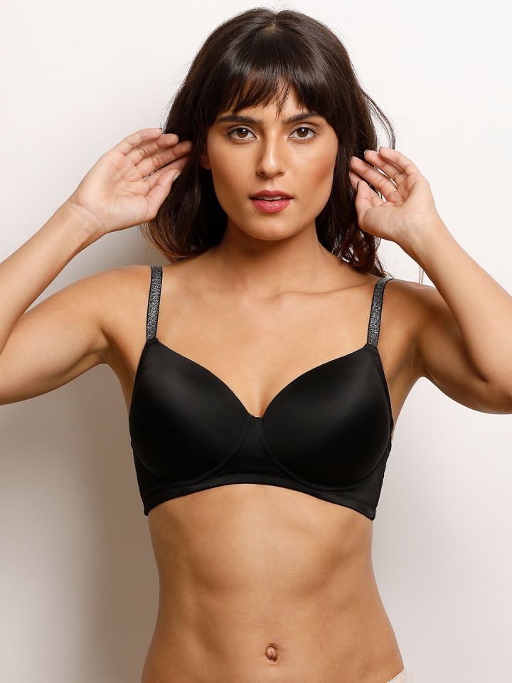 Plain Black Solid Non-Wired Non-Padded T Shirt Bra at best price in Gwalior