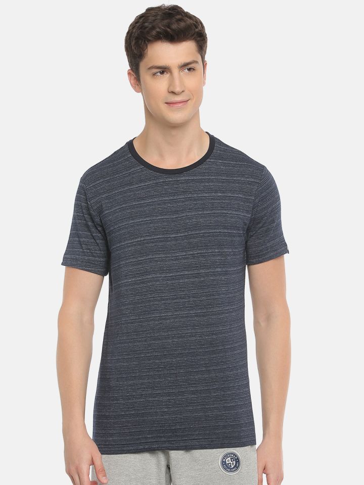 Buy Macroman M Series Striped Round Neck Cotton Sports T Shirt