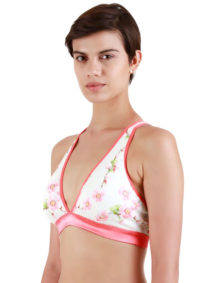 Buy Zivame Off White & Pink Lace Non Wired Non Padded Everyday Bra - Bra  for Women 2300239