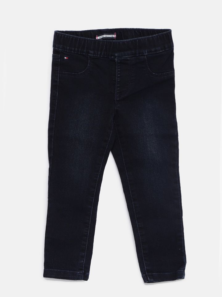 Buy Tommy Hilfiger Girls Blue Skinny Fit Mid Rise Clean Look