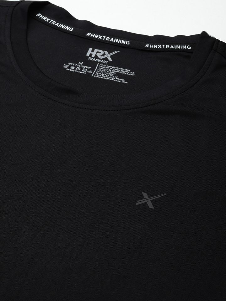 HRX by Hrithik Roshan Solid Men Round Neck White, Black T-Shirt - Buy HRX  by Hrithik Roshan Solid Men Round Neck White, Black T-Shirt Online at Best  Prices in India