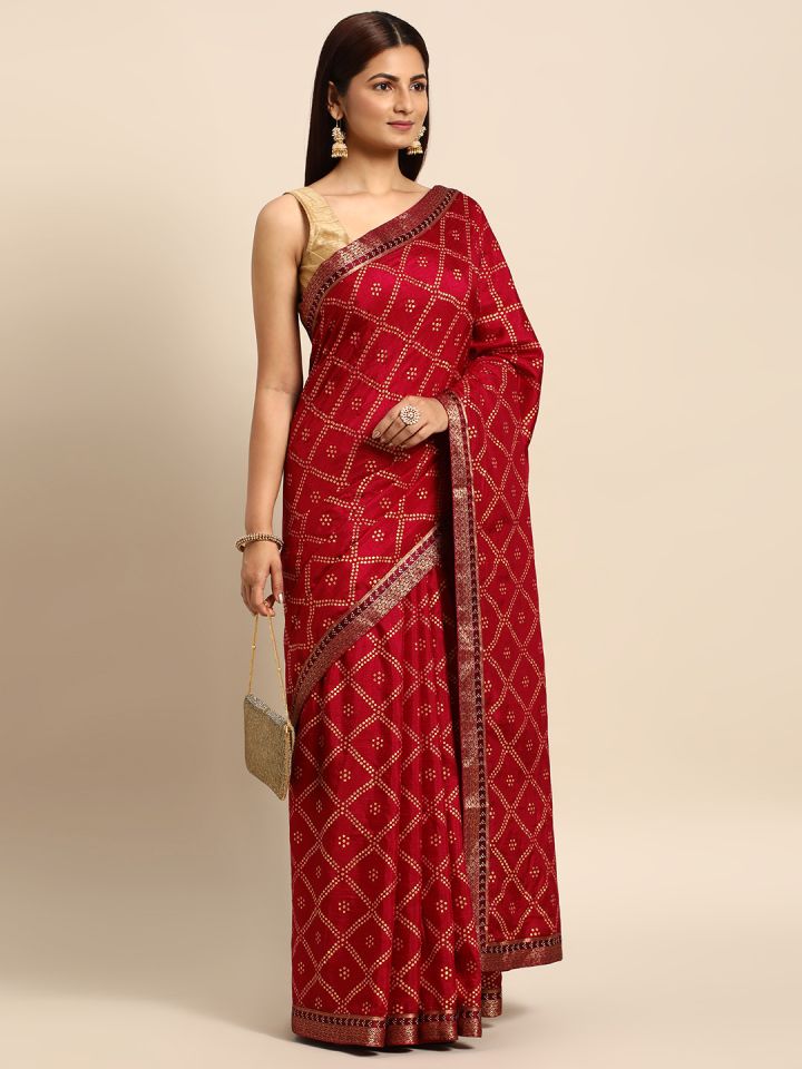 Myntra bandhani saree sale