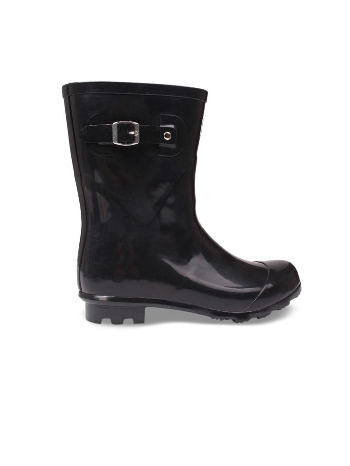 Buy Kangol Women Black Solid Synthetic High Top Flat Boots Boots