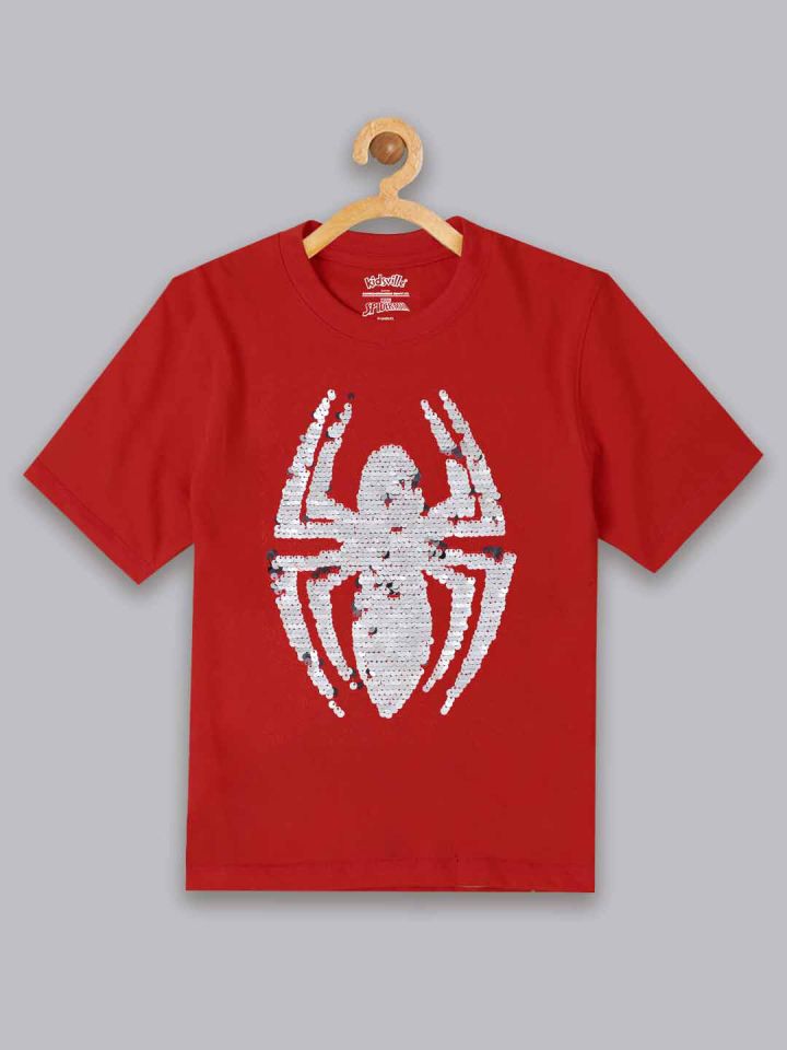 Buy Kids Ville Boys Spider Man Printed Pure Cotton T Shirt