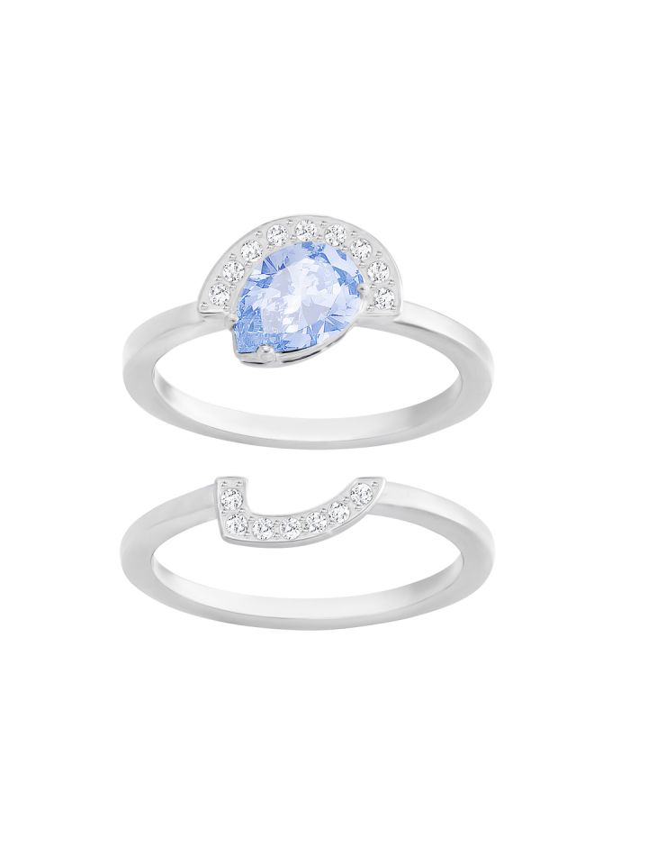 Swarovski pear outlet ring set
