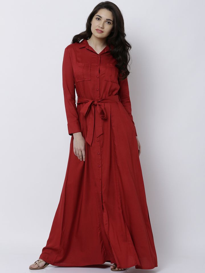 red maxi dress for women