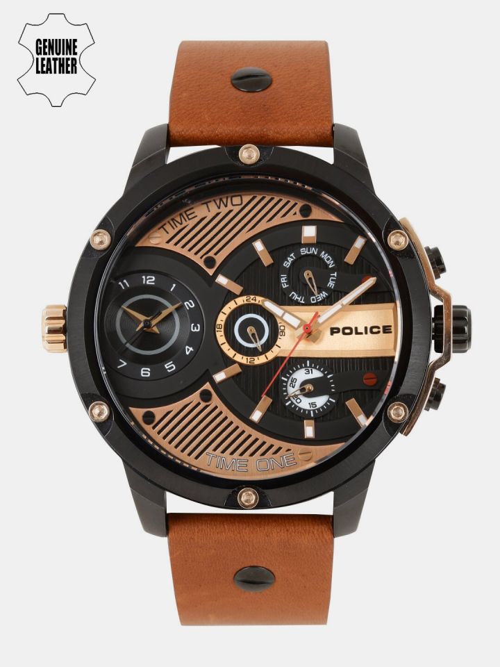 Police Men Black Copper Toned Multifunction Analogue Watch PL15049JSB02