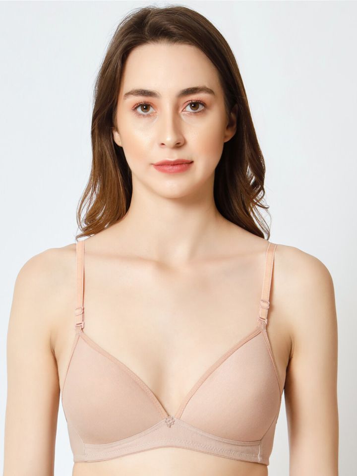 Pretty Secrets Maroon Solid Wired Lightly Padded Plunge Bra