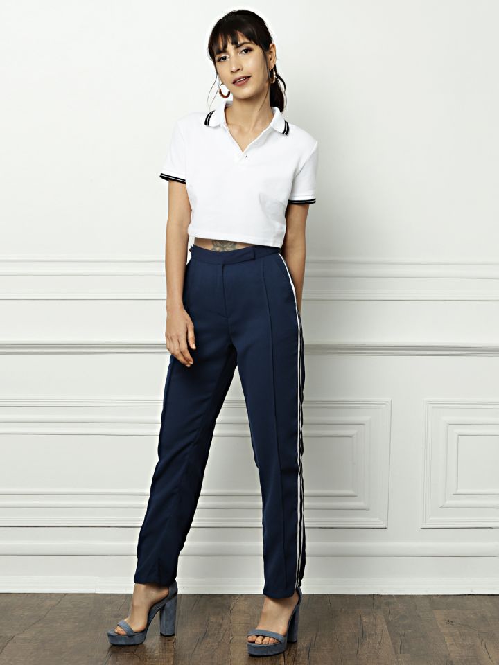 Buy All About You From Deepika Padukone Women Navy Blue Regular Fit Solid Trousers Trousers For Women 2314599 Myntra There's a problem loading this menu right now. myntra