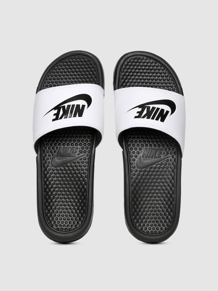 nike flip flops white and black