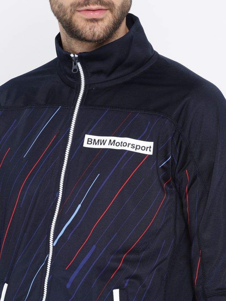 PUMA Motorsport Men Navy Blue Printed BMW Motorsport Jacket