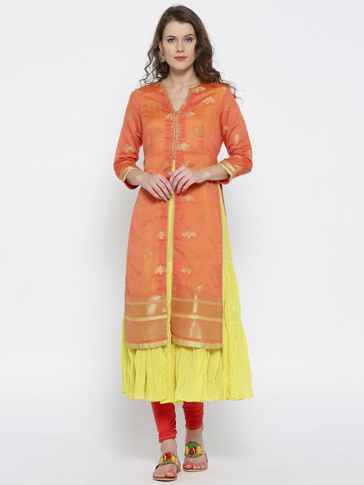 biba yellow anarkali