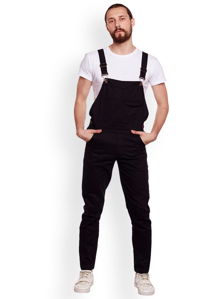 Buy FUGAZEE Men Black Solid Dungarees Dungarees for Men 2319786