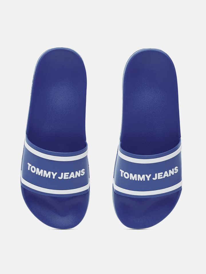 Buy Tommy Hilfiger Men Brand Logo Print Rubber Sliders Flip