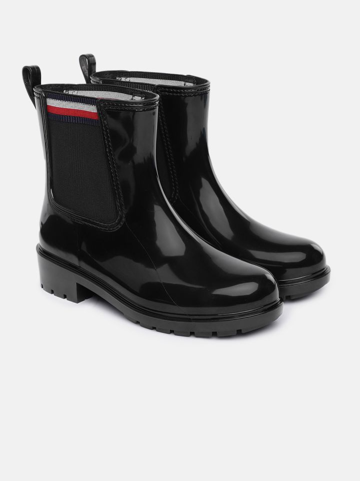 Buy Tommy Hilfiger Women Solid High Top Block Rain Boots