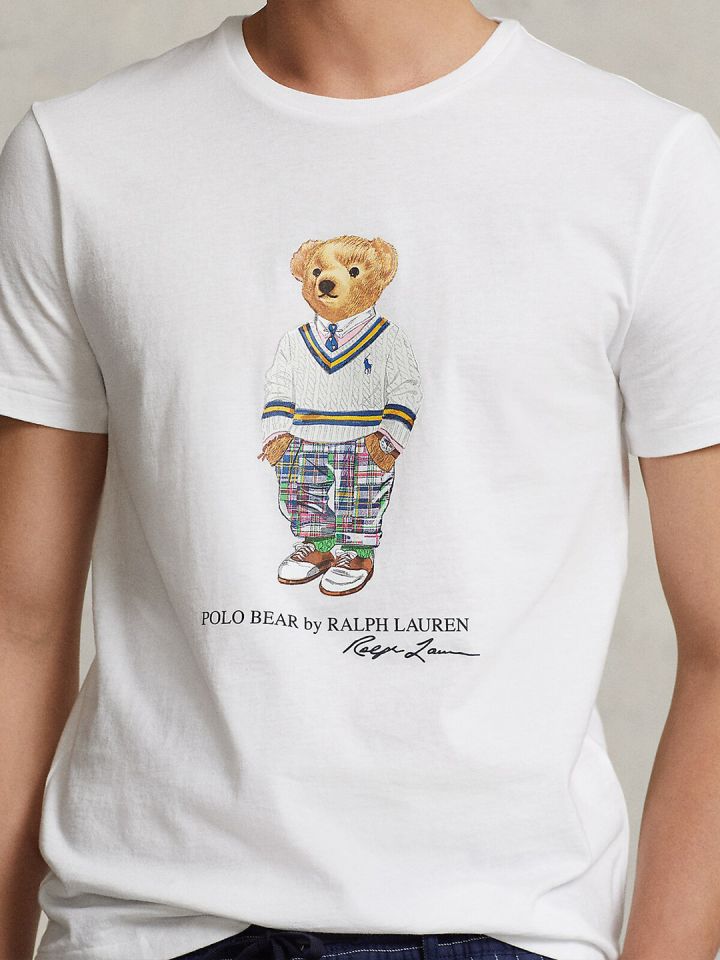 Blue cotton t-shirt with Polo Bear motif brand POLO RALPH LAUREN