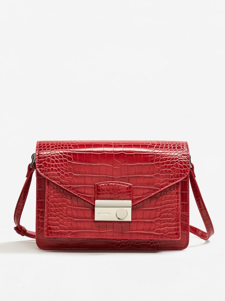 Buy MANGO Red Textured Sling Bag Handbags for Women 2323952 Myntra