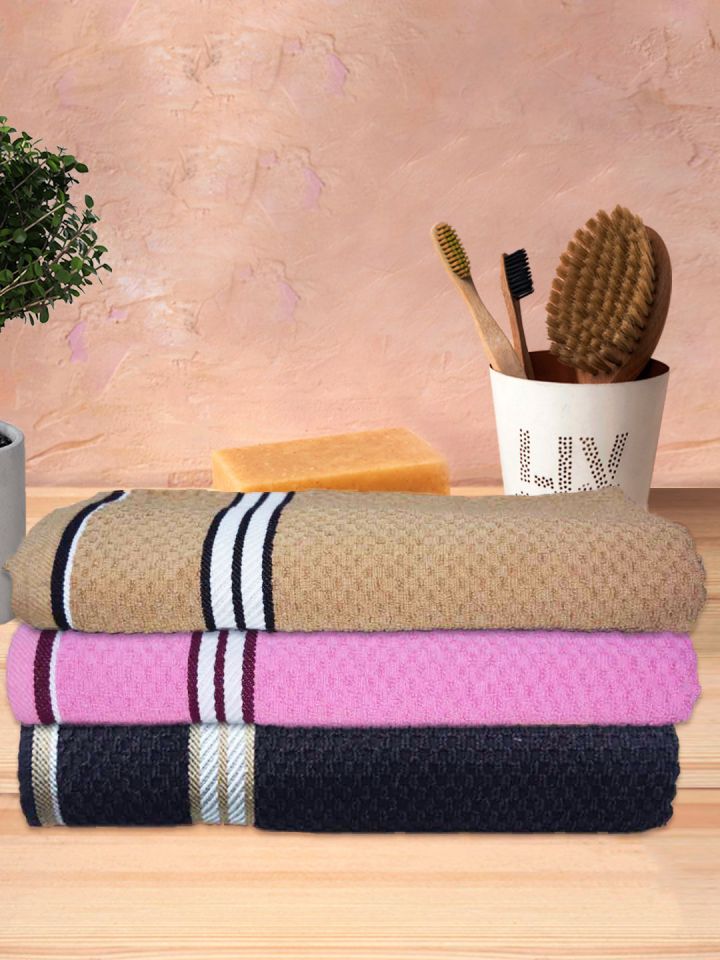 Pink and on sale brown towels