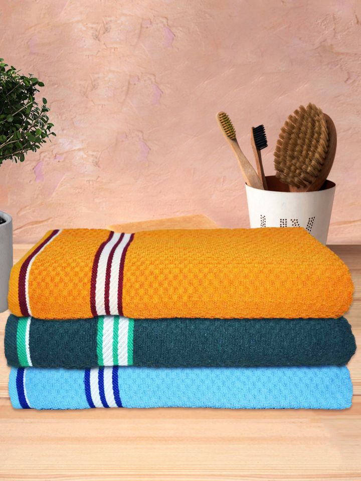 Buy Athom Trendz Living 3Pcs Orange Colored Grey Popcorn