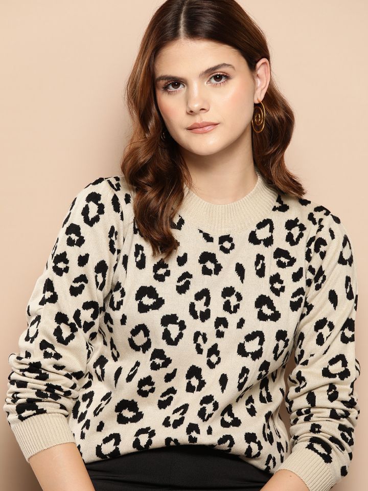 Animal print pullover sales sweater