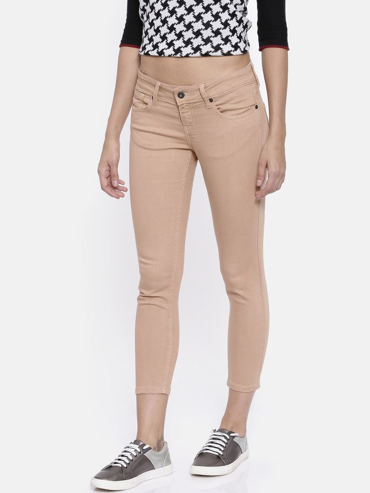 beige jeans womens skinny