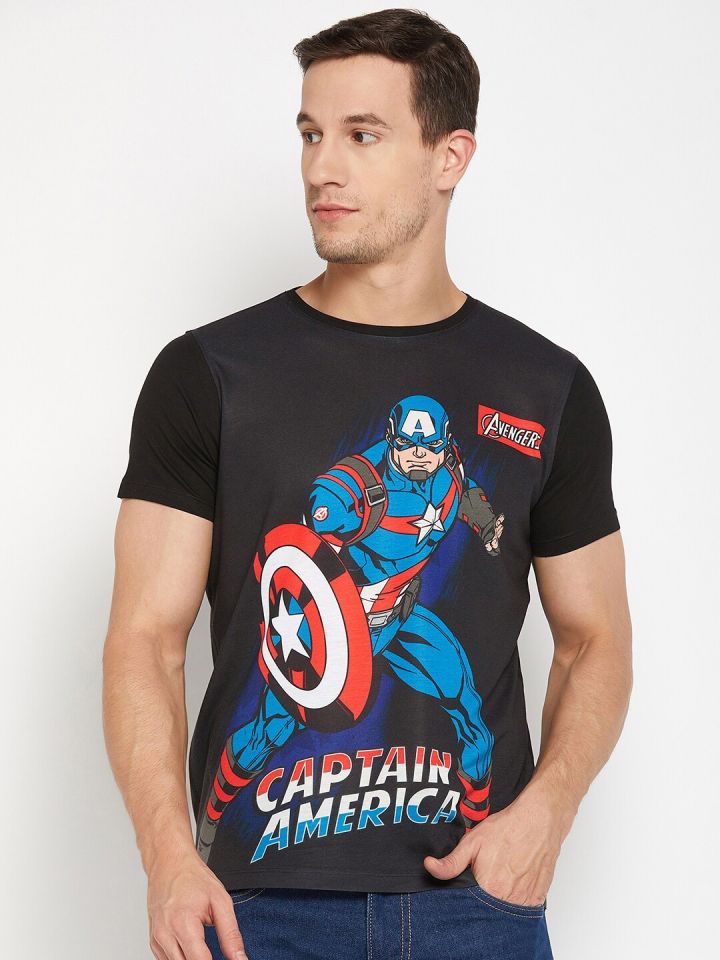 Captain america shop t shirt myntra