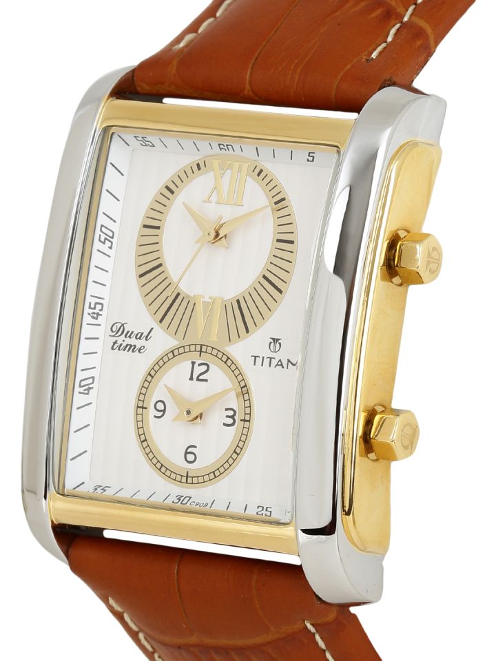 Buy Titan Men Silver Toned Gold Toned Analogue Watch