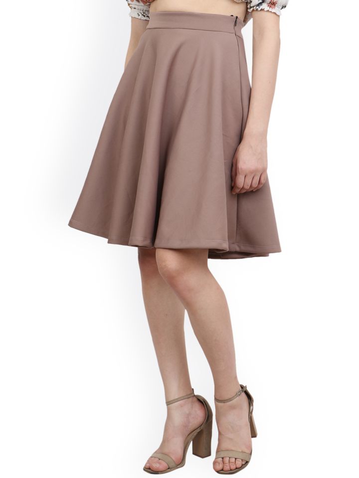 Tan skirt shop knee length