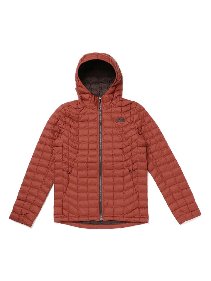 The North Face Men Brown THERMOBALL HODE Solid Insulated Bomber Jacket