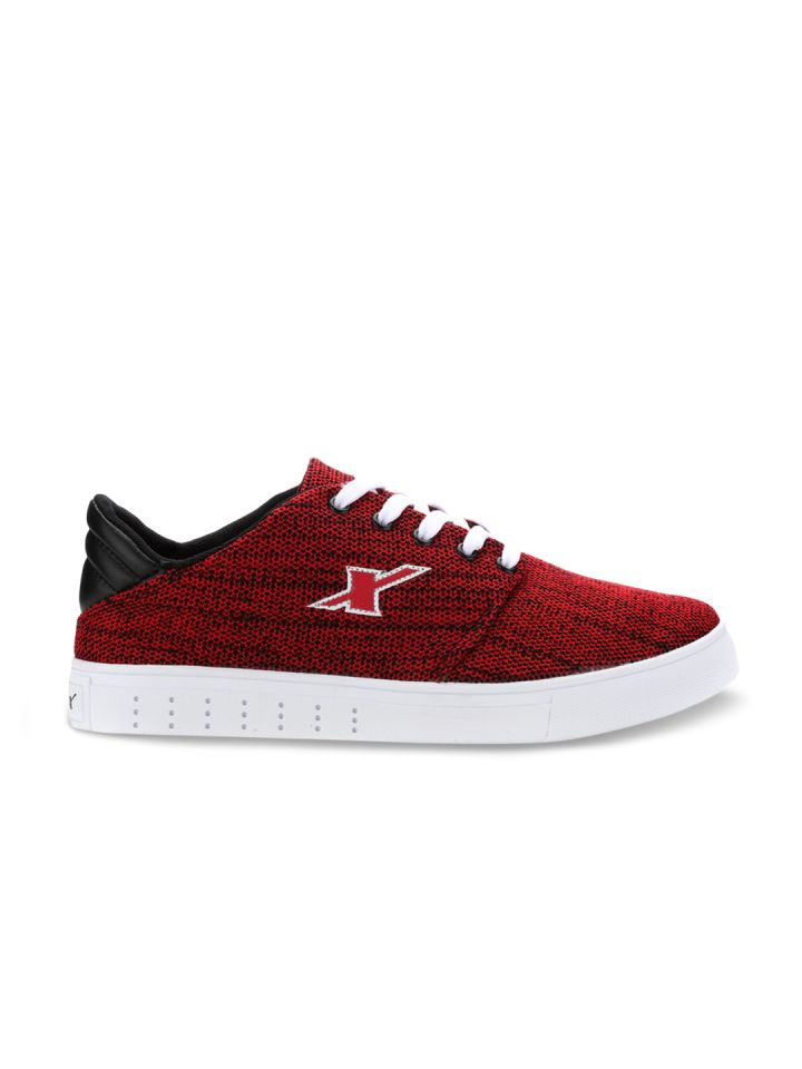 Buy Sparx Men Red Textured Canvas Sneakers Casual Shoes for Men