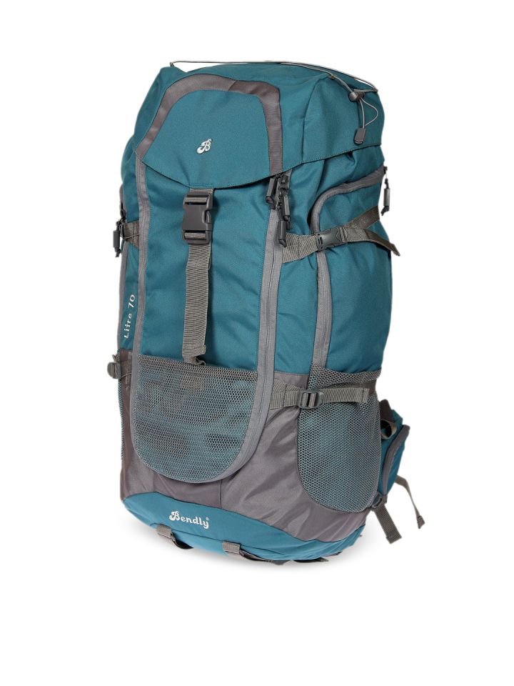 Bendly Unisex Grey Teal Rucksack