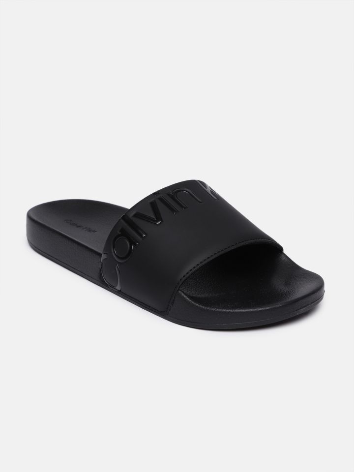 Buy Calvin Klein Men Brand Logo Design Sliders Flip Flops for